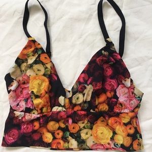 Commando rose print bralette S/M